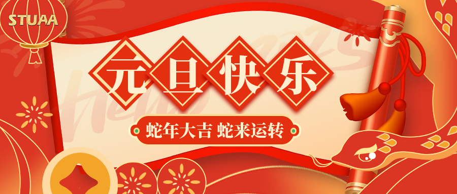 斯圖祝您元旦快樂，2025蛇年大吉